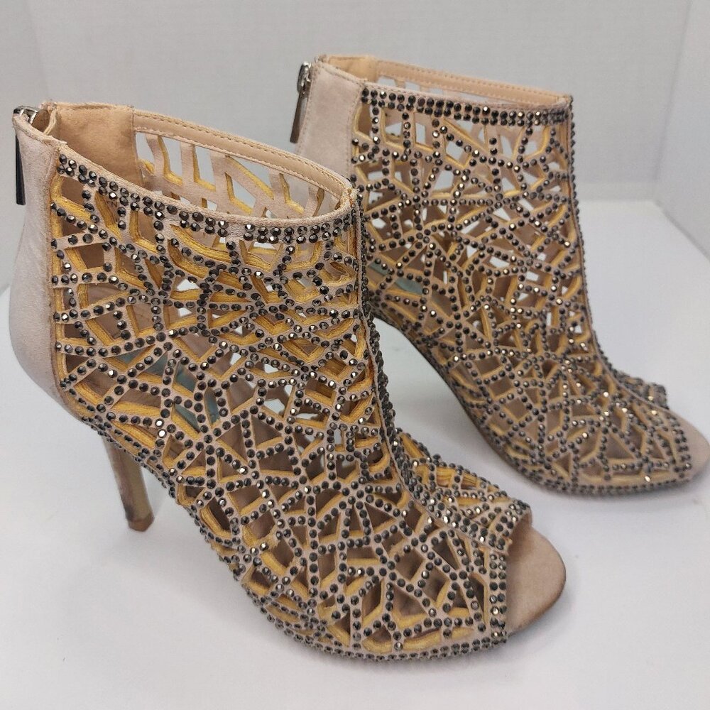 Betsey Johnson Crystal Women's Stiletto Ankle Booties Evening Wedding Size 37
